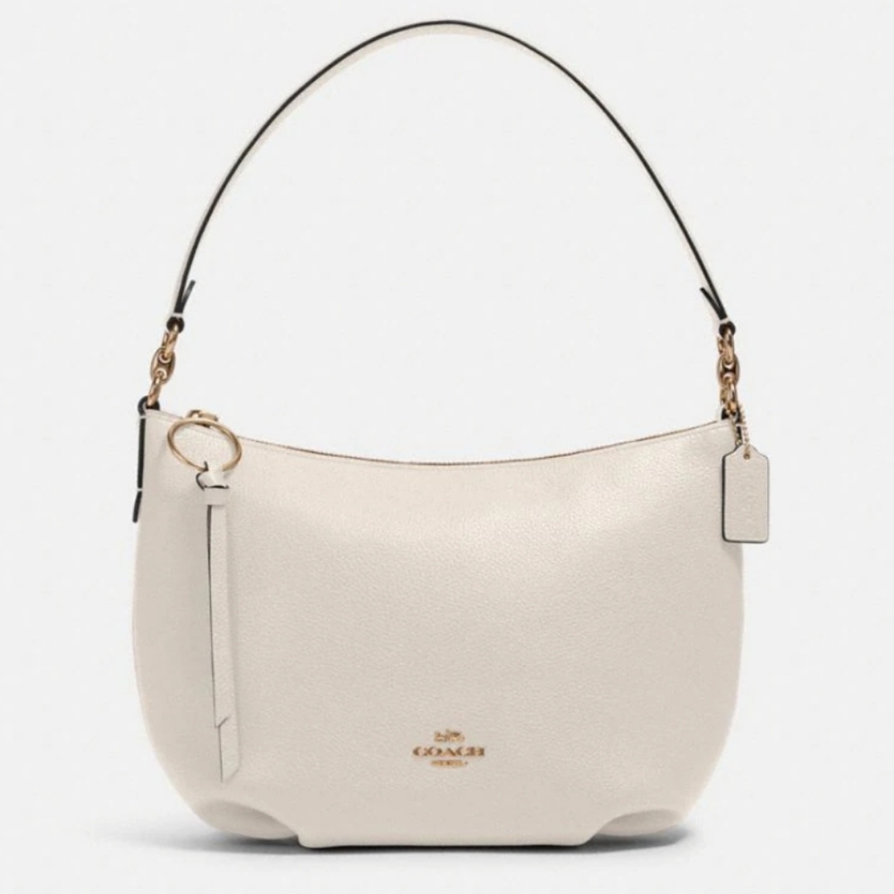 Coach Skylar Ivory Pebbled Leather Hobo Shoulder Crossbody Bag Purse